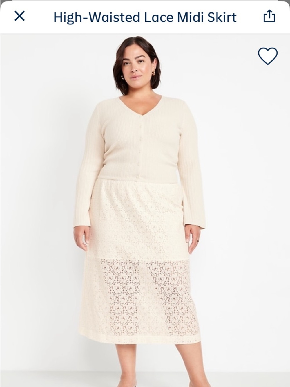 Old Navy Lace High-Waisted Midi Skirt